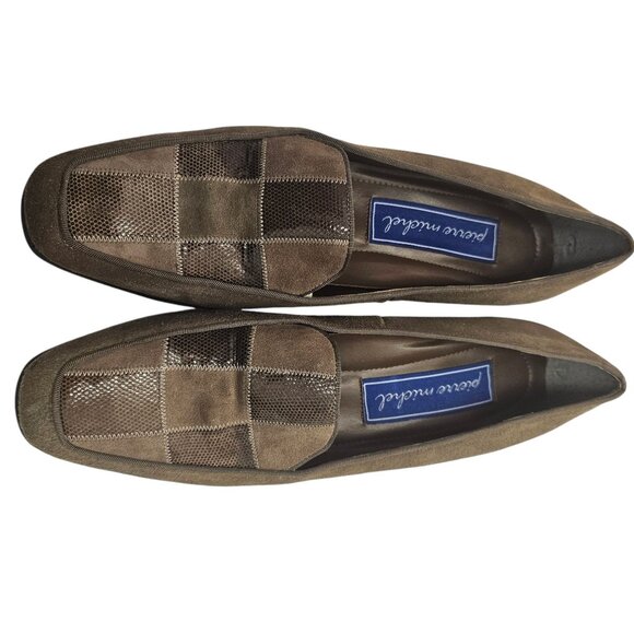 Vintage 1990s Pierre Michel Womens Brown Suede & Patent Leather Heels Size 10B - Picture 5 of 12